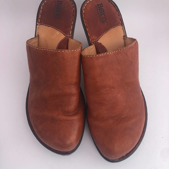 Born Mule Clog Brown Leather Slip On Women's Sz 10 - Picture 7 of 10